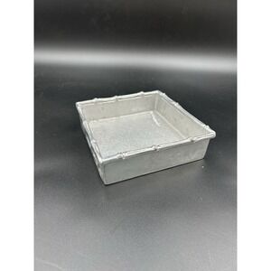 MARIPOSA Recycled Aluminum Bamboo Edge NAPKIN HOLDER or Trinket Box  5.5" Square